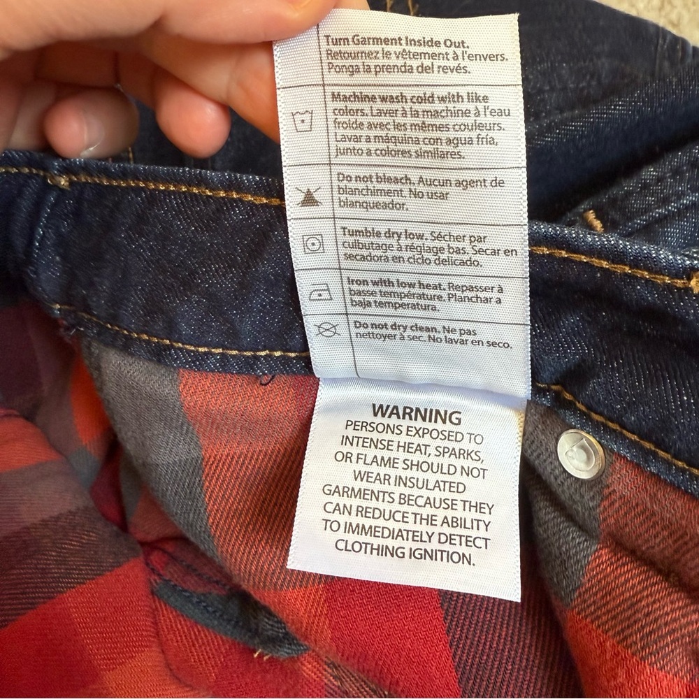 Carhartt Women’s Original Fit Flannel Lined Jeans Size 8 Straight Leg Dark Wash - Picture 5 of 11